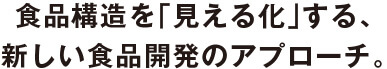 食品構造を「見える化」する、新しい食品開発のアプローチ。